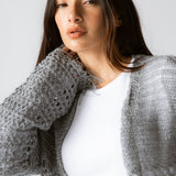 Sun Wave Shimmer Crochet Cardigan Silver - AB ESSENTIALS