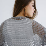 Sun Wave Shimmer Crochet Cardigan Silver - AB ESSENTIALS