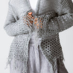 Sun Wave Shimmer Crochet Cardigan Silver - AB ESSENTIALS