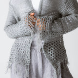 Sun Wave Shimmer Crochet Cardigan Silver - AB ESSENTIALS