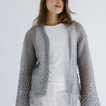Sun Wave Shimmer Crochet Cardigan Silver - AB ESSENTIALS