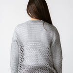 Sun Wave Shimmer Crochet Cardigan Silver - AB ESSENTIALS