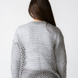 Sun Wave Shimmer Crochet Cardigan Silver - AB ESSENTIALS