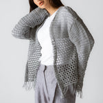 Sun Wave Shimmer Crochet Cardigan Silver - AB ESSENTIALS
