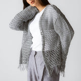 Sun Wave Shimmer Crochet Cardigan Silver - AB ESSENTIALS