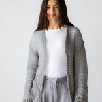 Sun Wave Shimmer Crochet Cardigan Silver - AB ESSENTIALS
