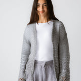 Sun Wave Shimmer Crochet Cardigan Silver - AB ESSENTIALS
