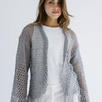 Sun Wave Shimmer Crochet Cardigan Silver - AB ESSENTIALS