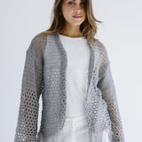 Sun Wave Shimmer Crochet Cardigan Silver - AB ESSENTIALS