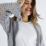Sun Wave Shimmer Crochet Cardigan Silver - AB ESSENTIALS