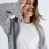 Sun Wave Shimmer Crochet Cardigan Silver - AB ESSENTIALS