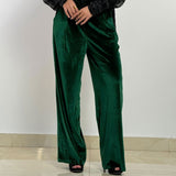 Super Velvet Green Pants - AB ESSENTIALS