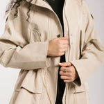 The Icon Gabardine Jacket Beige - AB ESSENTIALS