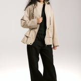 The Icon Gabardine Jacket Beige - AB ESSENTIALS