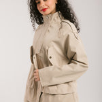 The Icon Gabardine Jacket Beige - AB ESSENTIALS