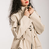 The Icon Gabardine Jacket Beige - AB ESSENTIALS
