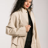 The Icon Gabardine Jacket Beige - AB ESSENTIALS