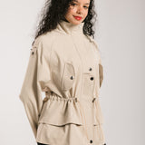 The Icon Gabardine Jacket Beige - AB ESSENTIALS