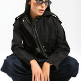 The Icon Gabardine Jacket Black - AB ESSENTIALS