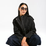 The Icon Gabardine Jacket Black - AB ESSENTIALS