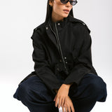 The Icon Gabardine Jacket Black - AB ESSENTIALS