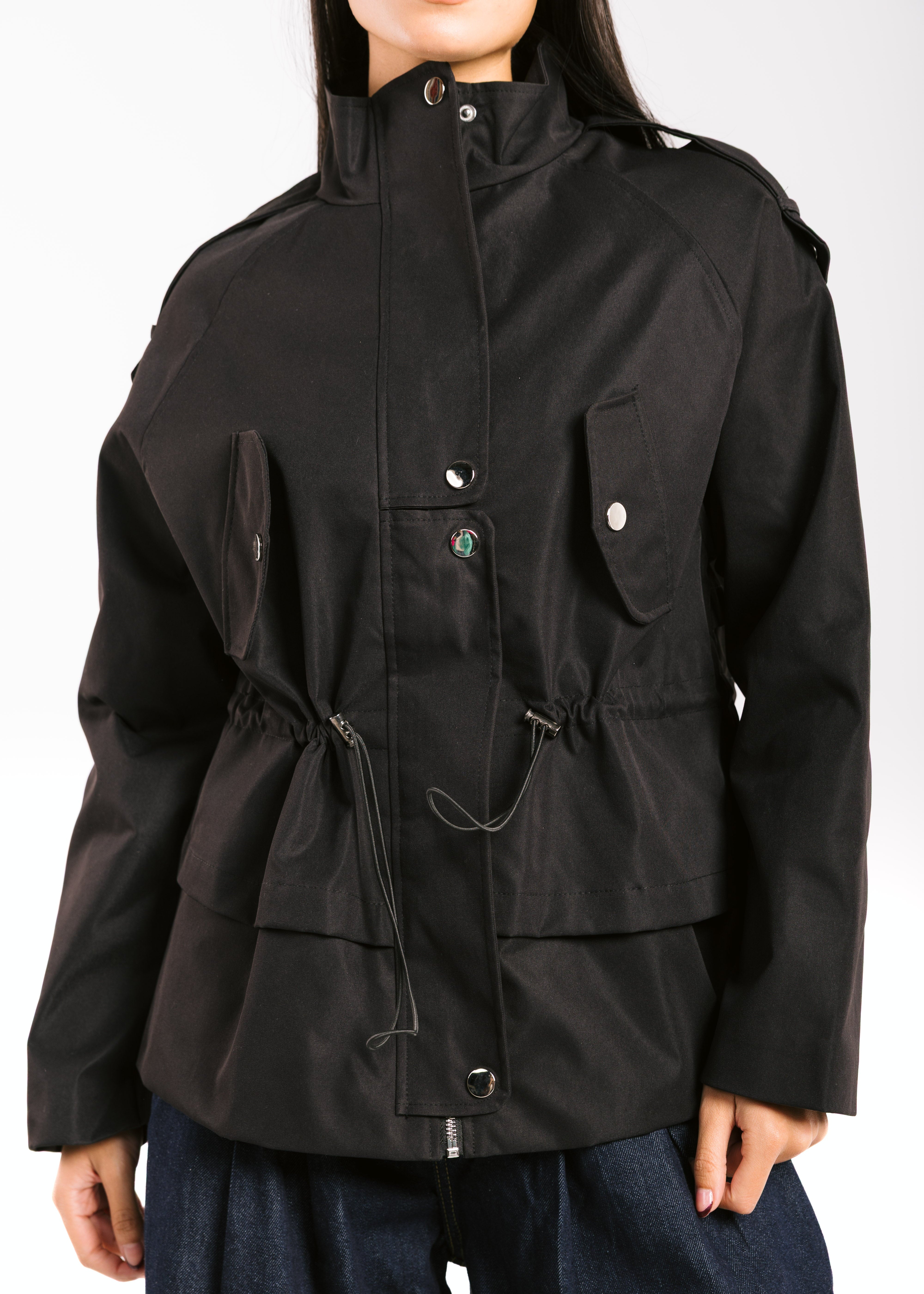 The Icon Gabardine Jacket Black - AB ESSENTIALS