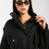 The Icon Gabardine Jacket Black - AB ESSENTIALS