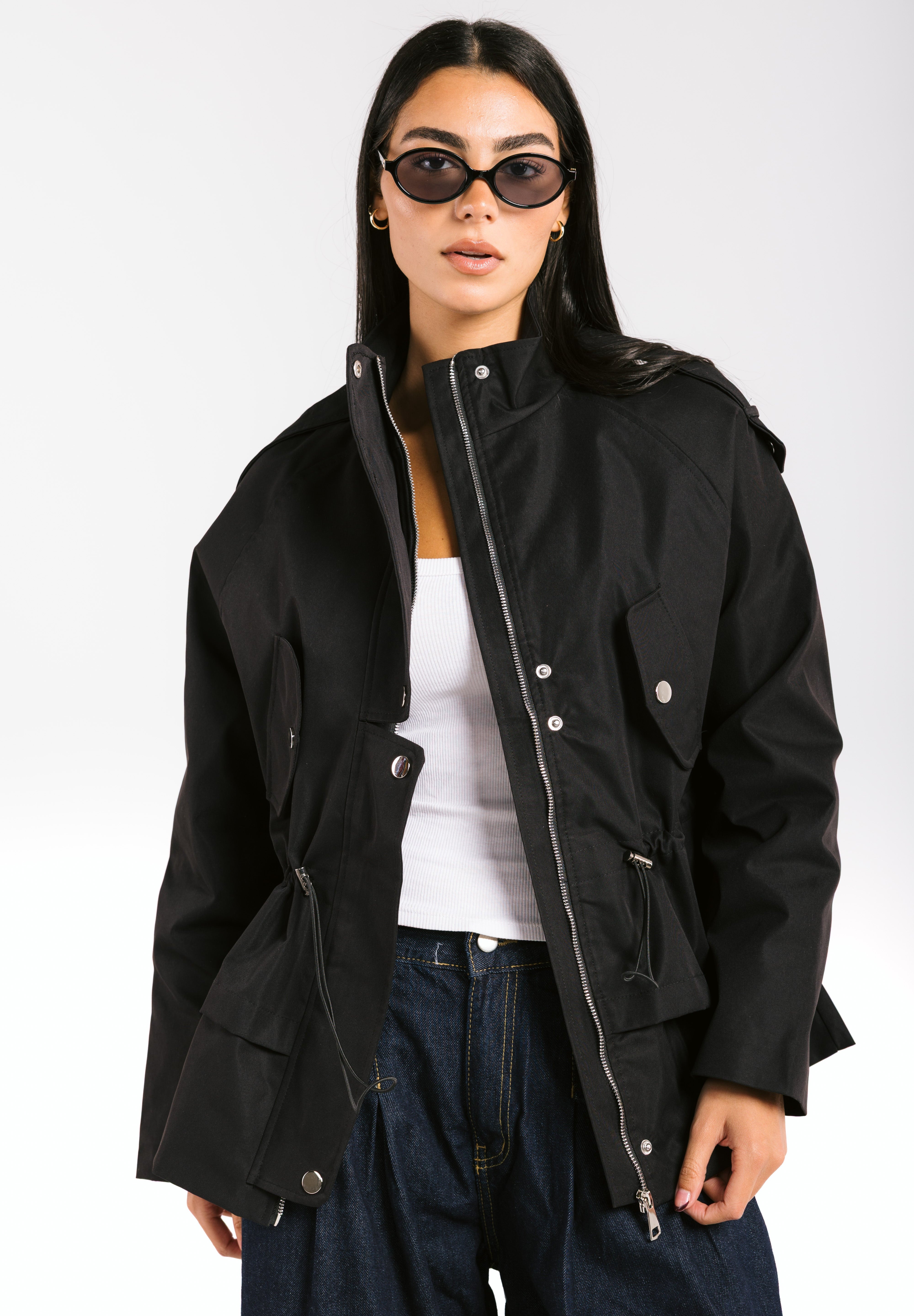 The Icon Gabardine Jacket Black - AB ESSENTIALS
