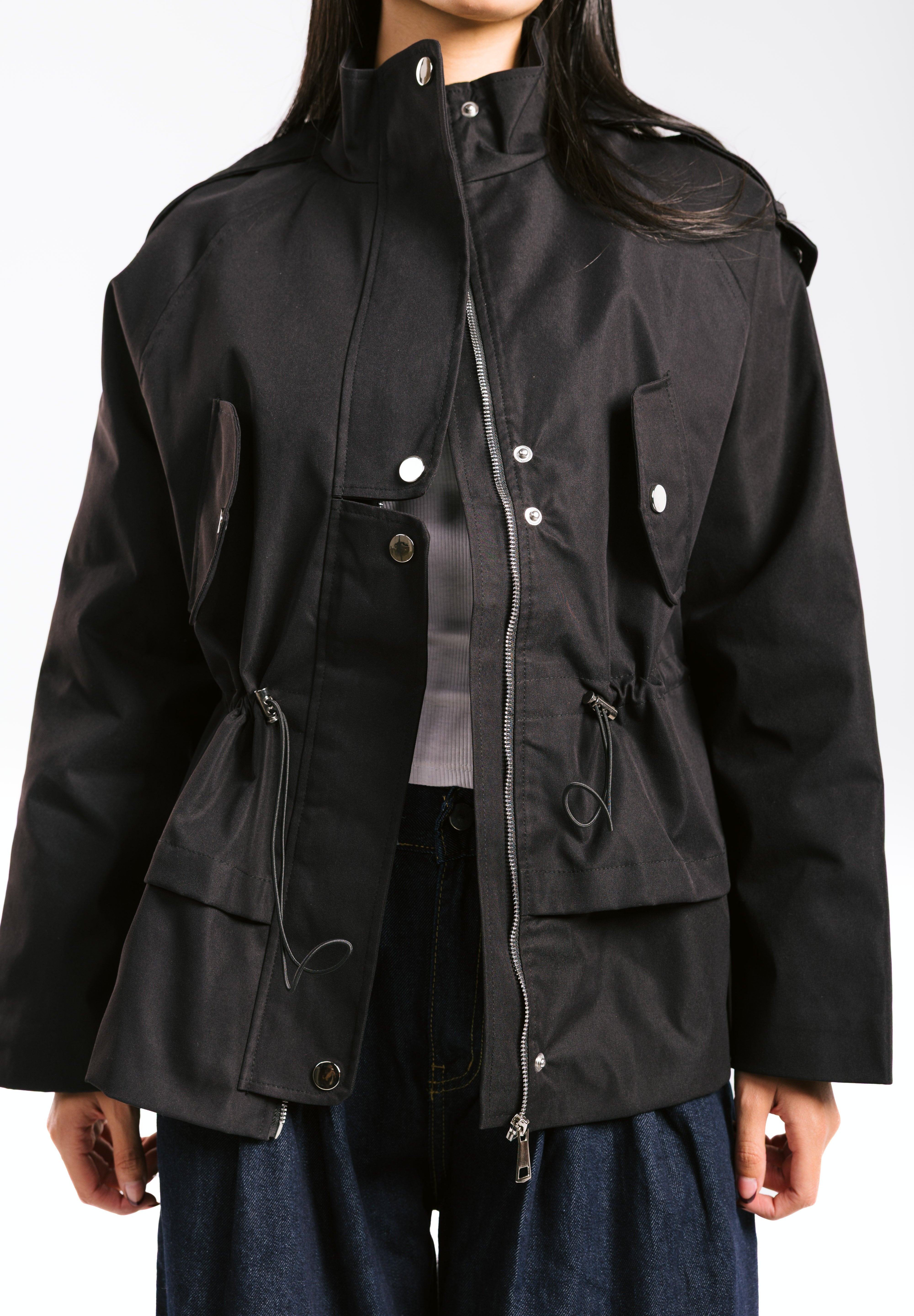The Icon Gabardine Jacket Black - AB ESSENTIALS