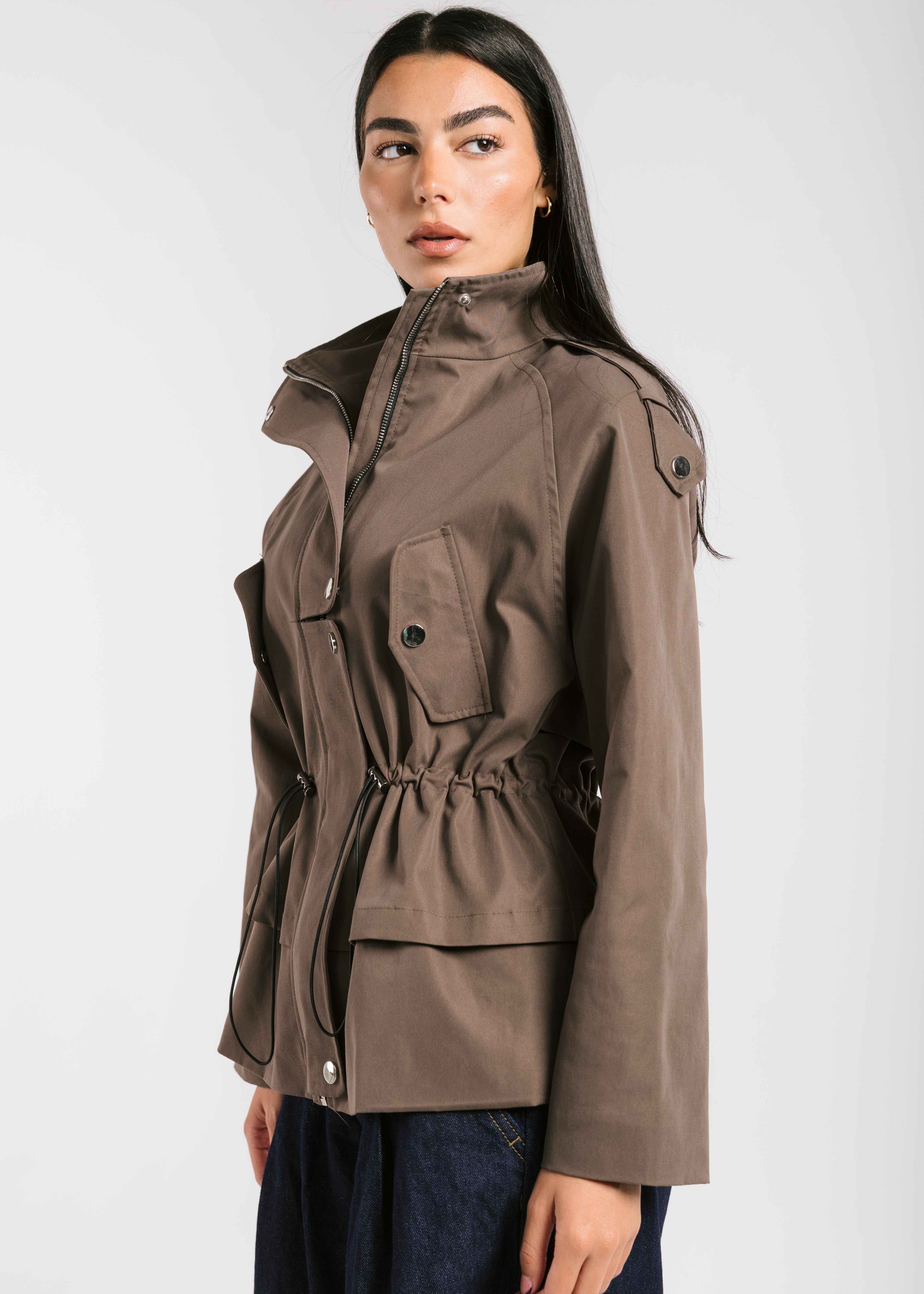 The Icon Gabardine Jacket Brown - AB ESSENTIALS