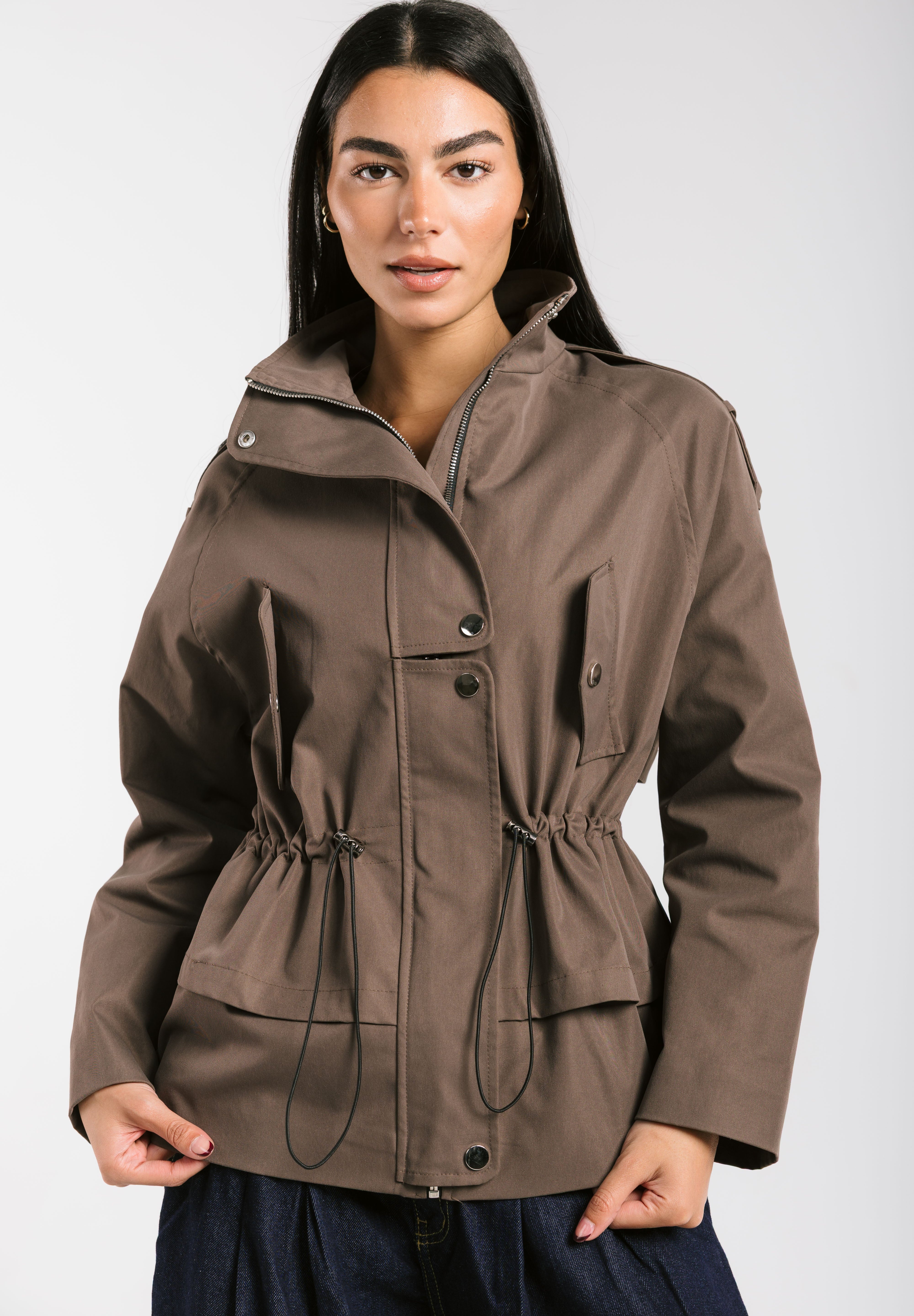 The Icon Gabardine Jacket Brown - AB ESSENTIALS