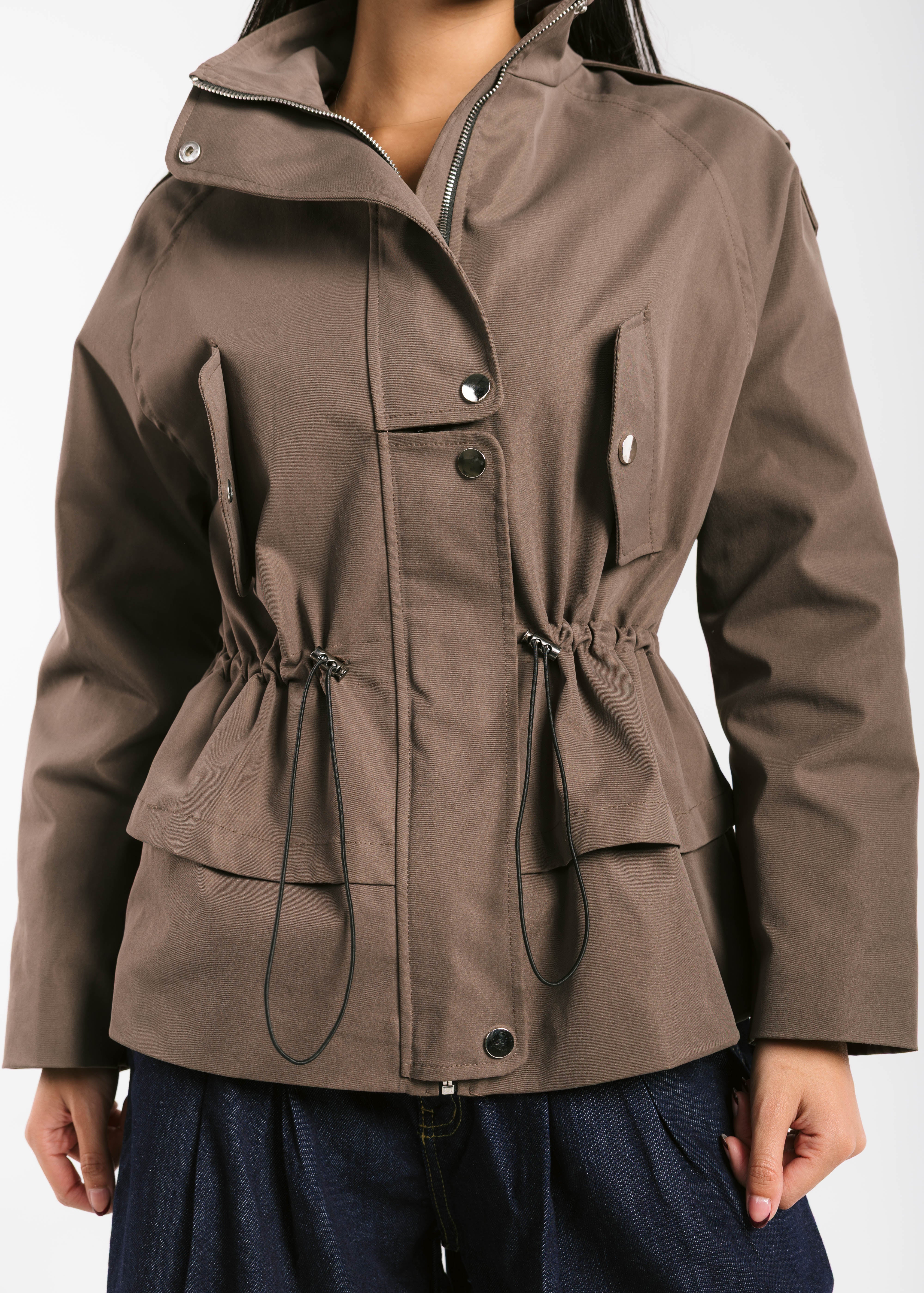 The Icon Gabardine Jacket Brown - AB ESSENTIALS