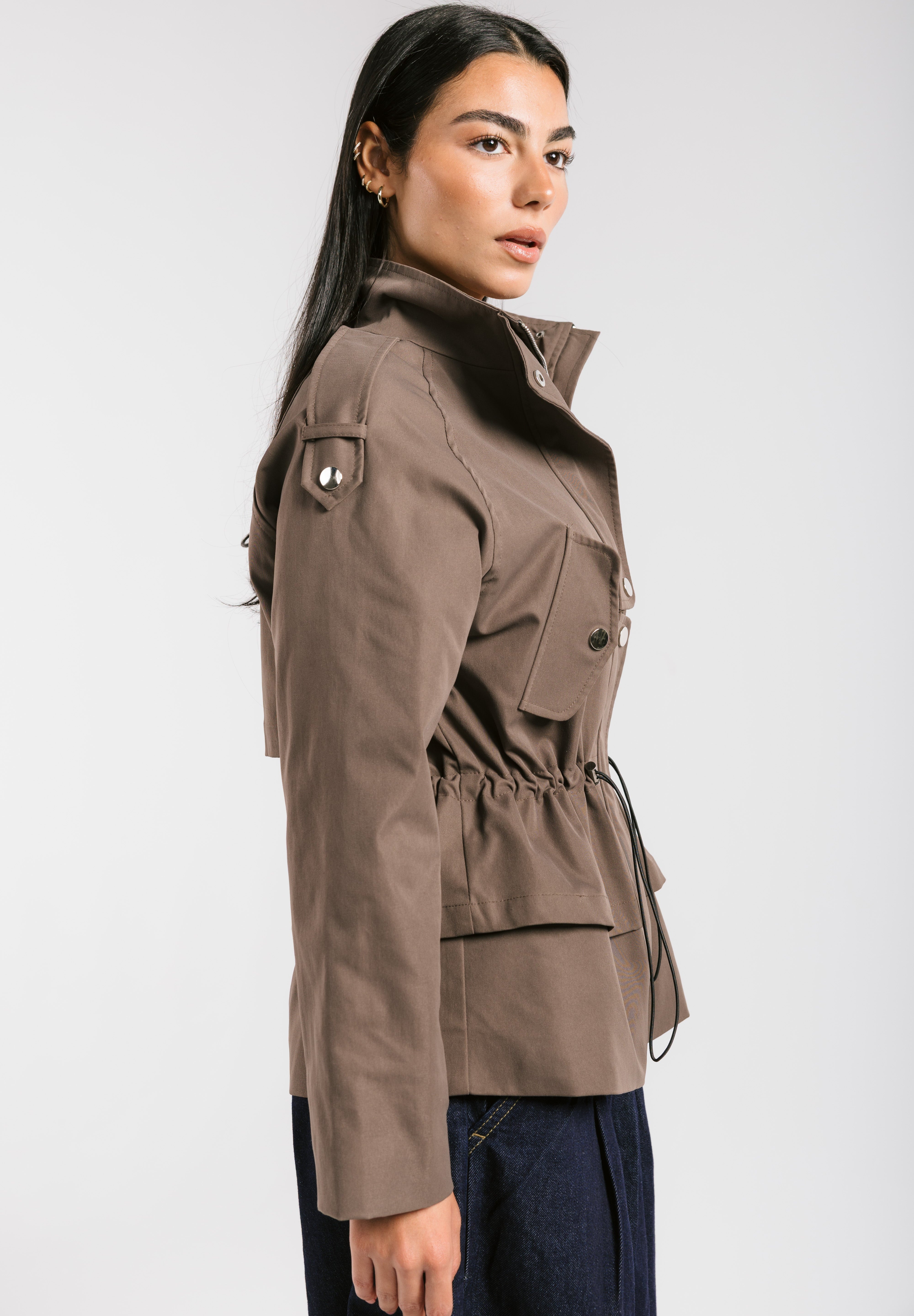 The Icon Gabardine Jacket Brown - AB ESSENTIALS