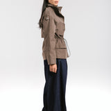 The Icon Gabardine Jacket Brown - AB ESSENTIALS
