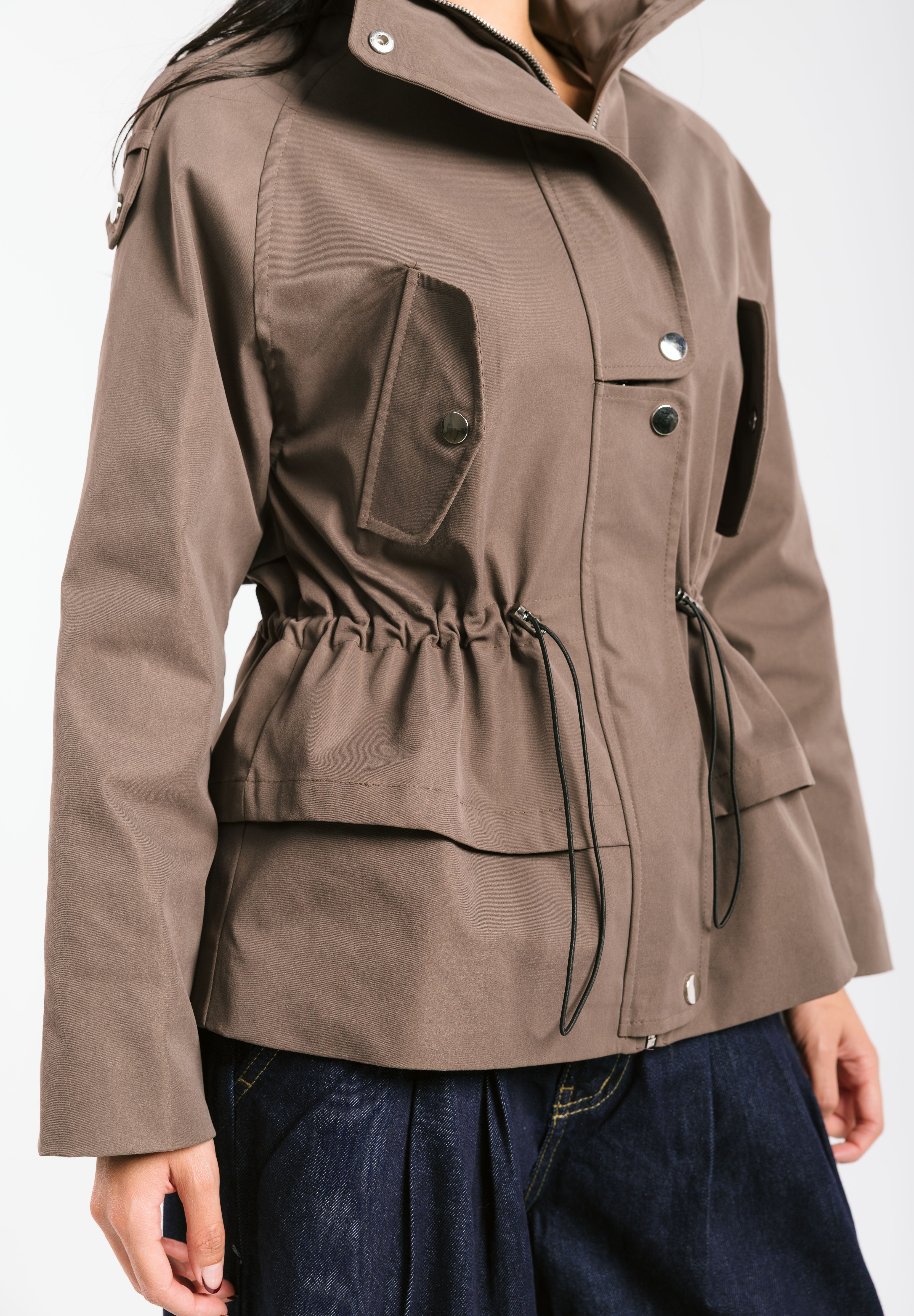 The Icon Gabardine Jacket Brown - AB ESSENTIALS