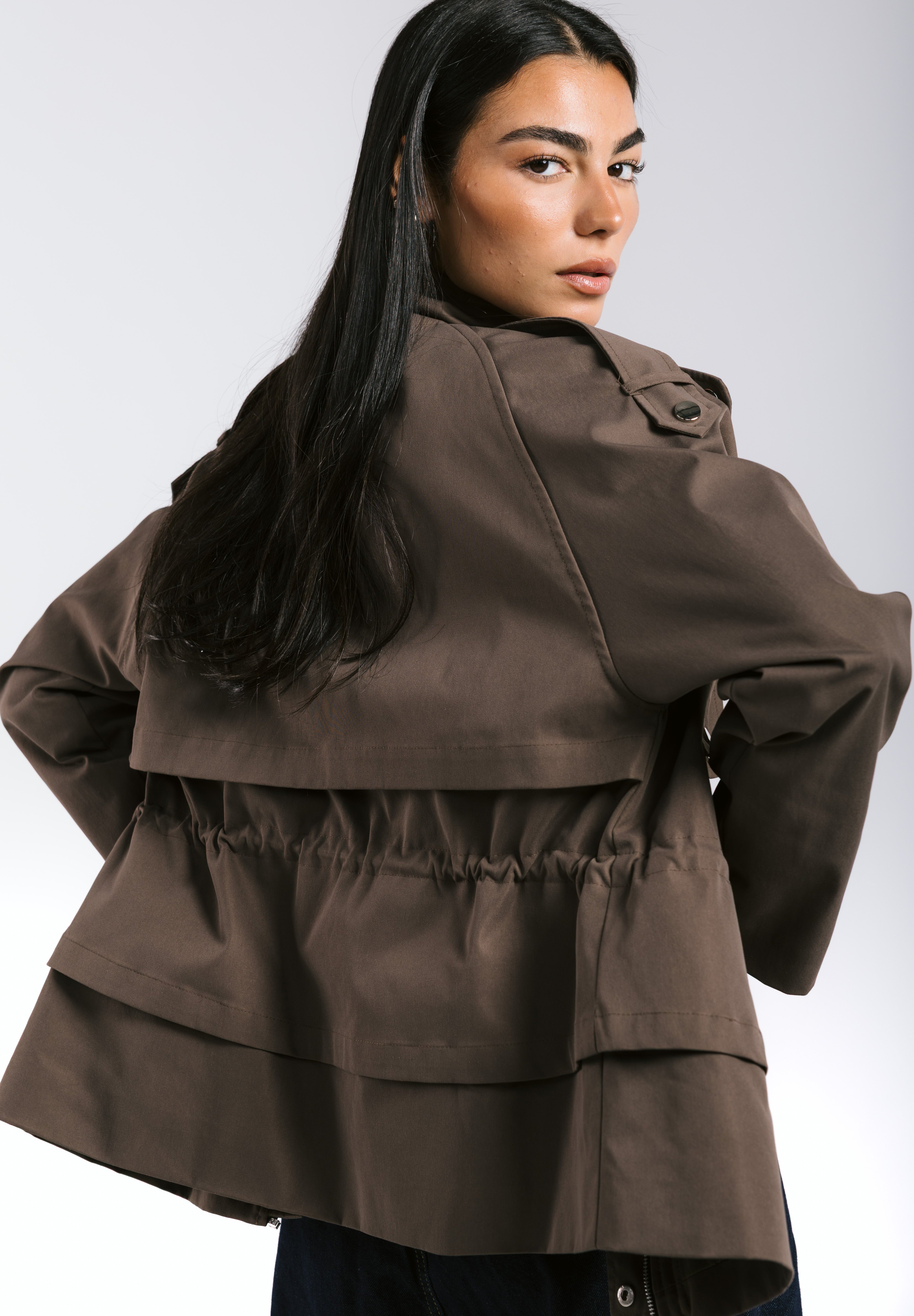 The Icon Gabardine Jacket Brown - AB ESSENTIALS