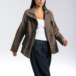 The Icon Gabardine Jacket Brown - AB ESSENTIALS