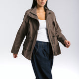 The Icon Gabardine Jacket Brown - AB ESSENTIALS