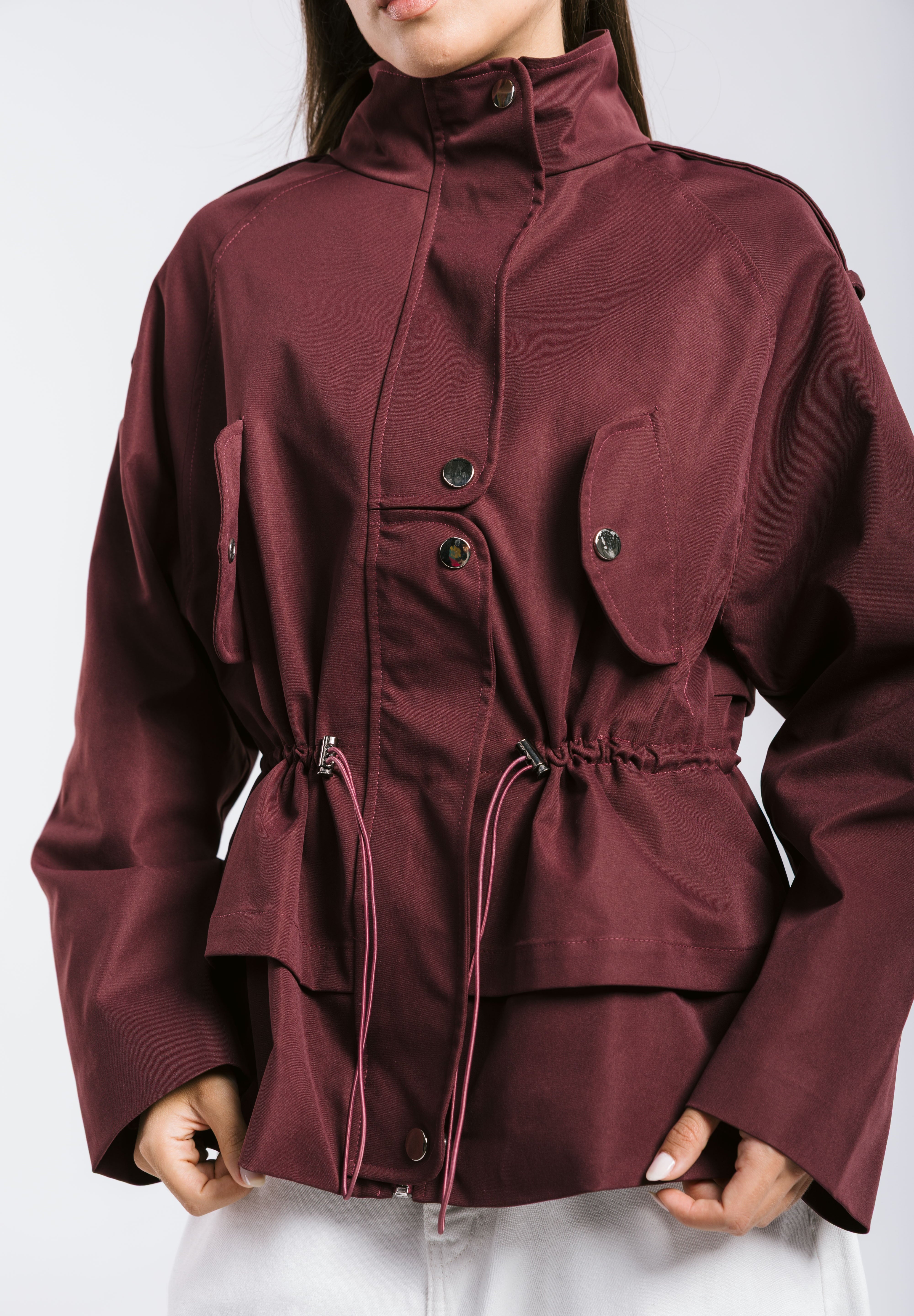 The Icon Gabardine Jacket Burgundy - AB ESSENTIALS