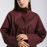 The Icon Gabardine Jacket Burgundy - AB ESSENTIALS