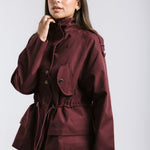 The Icon Gabardine Jacket Burgundy - AB ESSENTIALS