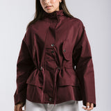 The Icon Gabardine Jacket Burgundy - AB ESSENTIALS