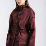 The Icon Gabardine Jacket Burgundy - AB ESSENTIALS