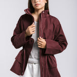 The Icon Gabardine Jacket Burgundy - AB ESSENTIALS