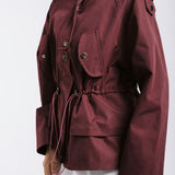 The Icon Gabardine Jacket Burgundy - AB ESSENTIALS