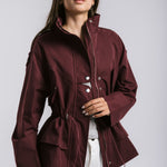The Icon Gabardine Jacket Burgundy - AB ESSENTIALS