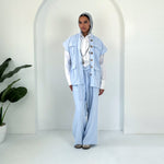 The Linen Pair Set Baby Blue - AB ESSENTIALS