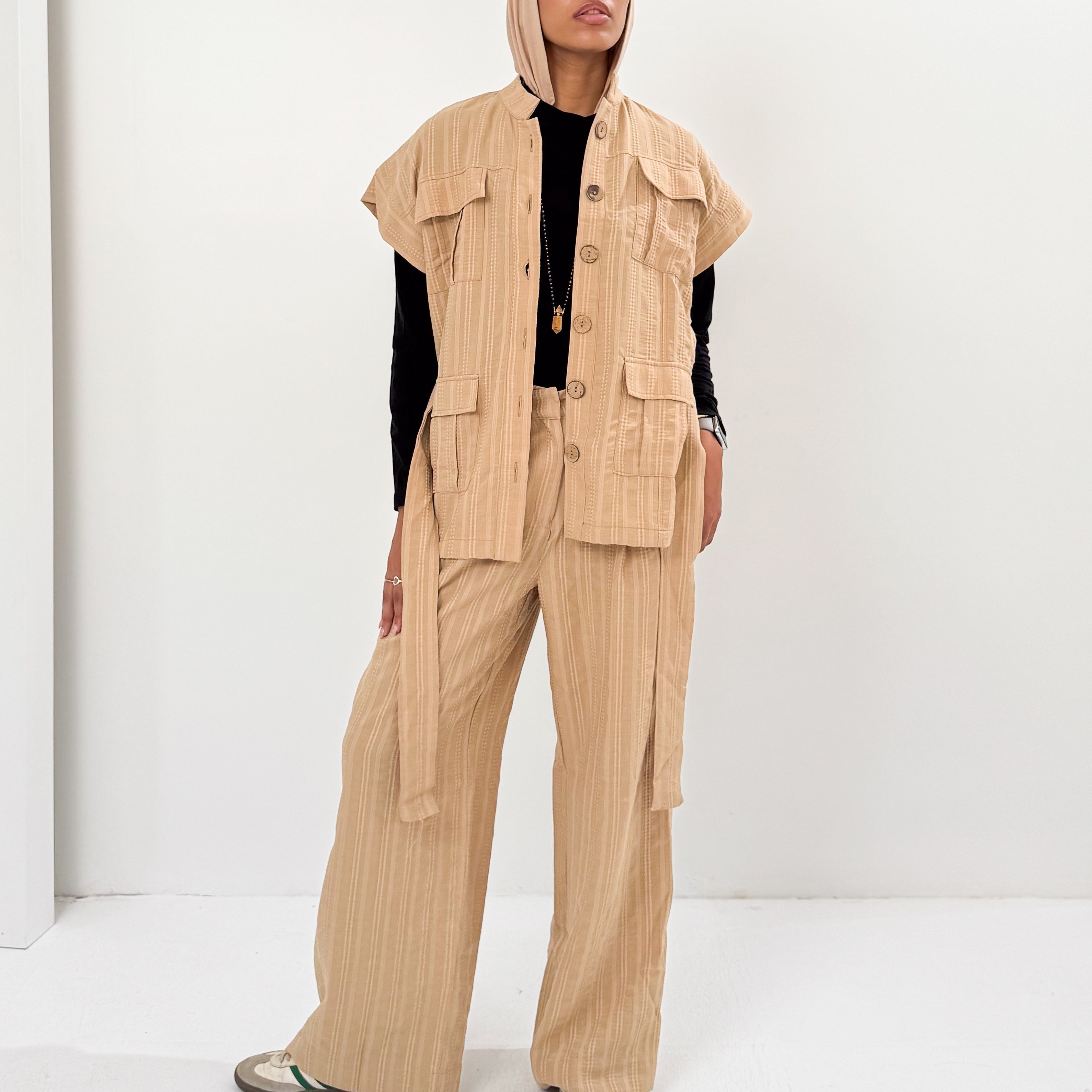 The Linen Pair Set Beige - AB ESSENTIALS