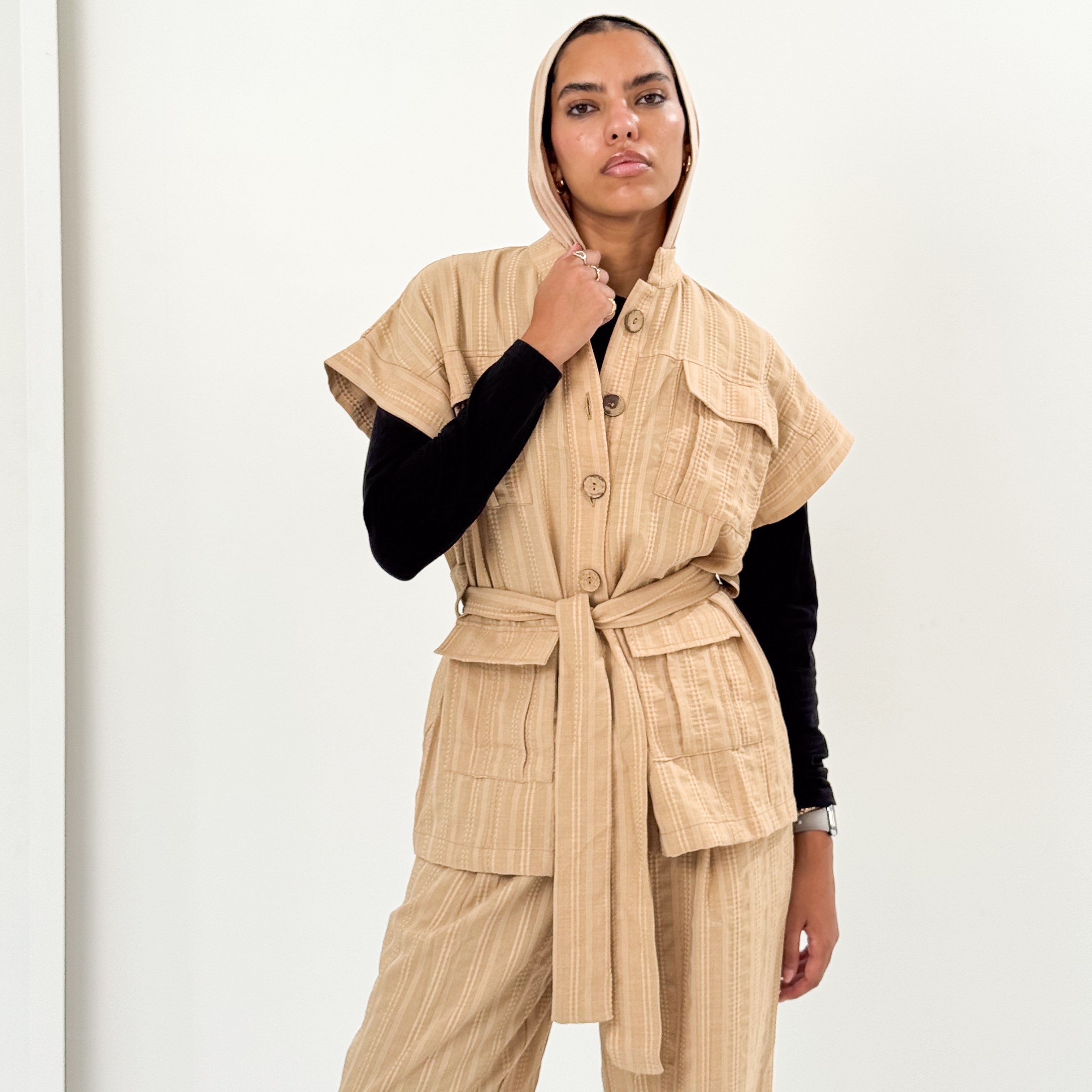 The Linen Pair Set Beige - AB ESSENTIALS