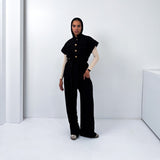 The Linen Pair Set Black - AB ESSENTIALS